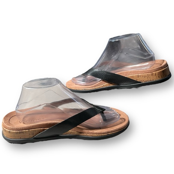 VIONIC Copal Daniela Leather Toe Post Sandals Black Slip On Thong Flip Flops 9 - Picture 3 of 7